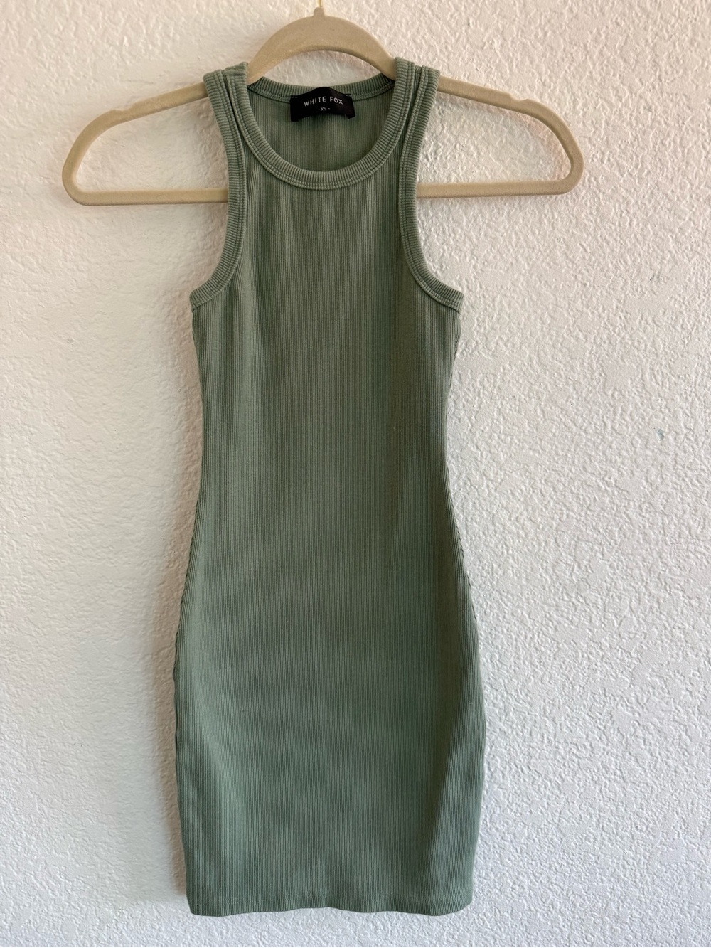 White Fox Star Power Ribbed Mini Dress